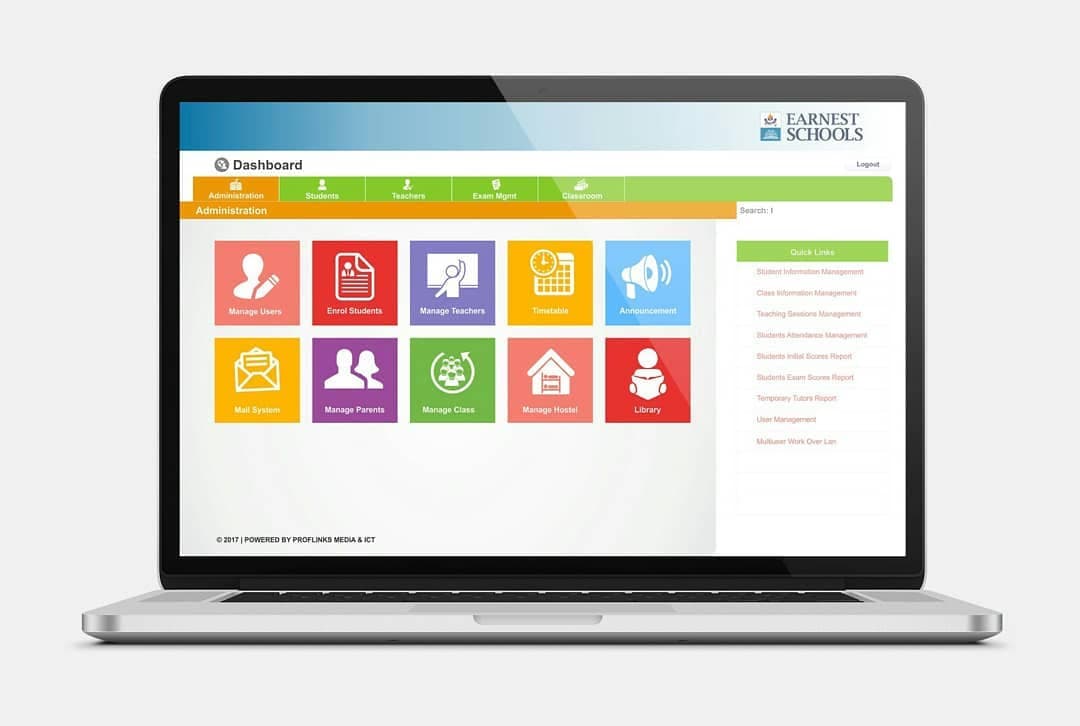 Earnest School Information Web Portal