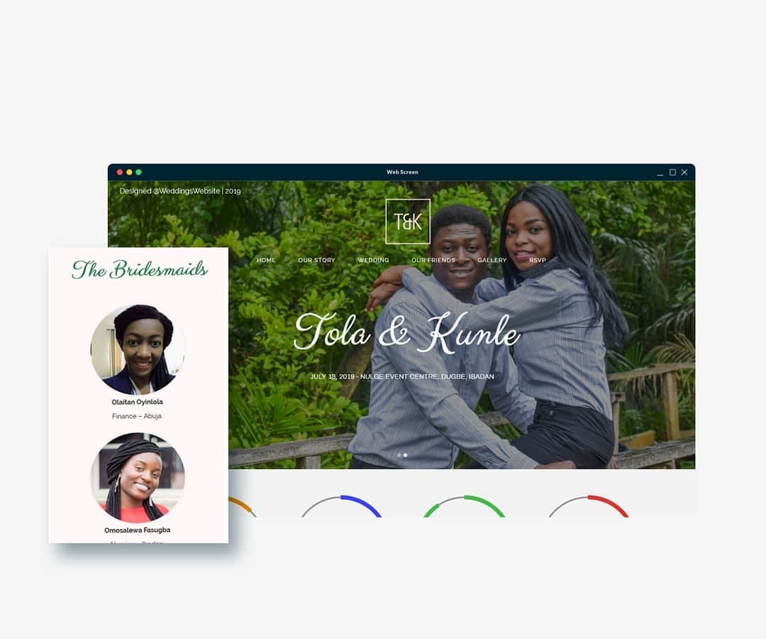 Kunle & Tola wedding website image